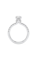 Load image into Gallery viewer, 2CTW Pear Shaped Lab Grown Diamond (F/VS) Hidden Halo Accented Ring in 14K Gold
