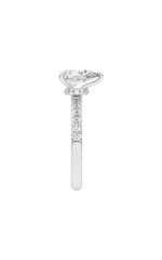 Load image into Gallery viewer, 2CTW Pear Shaped Lab Grown Diamond (F/VS) Hidden Halo Accented Ring in 14K Gold
