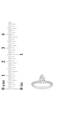 Load image into Gallery viewer, 2CTW Pear Shaped Lab Grown Diamond (F/VS) Hidden Halo Accented Ring in 14K Gold
