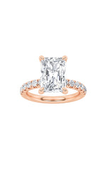 Load image into Gallery viewer, 2CTW Radiant Shaped Lab Grown Diamond (F/VS) Hidden Halo Accented Ring in 14K Gold
