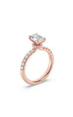 Load image into Gallery viewer, 2CTW Radiant Shaped Lab Grown Diamond (F/VS) Hidden Halo Accented Ring in 14K Gold
