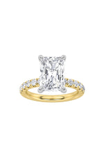 Load image into Gallery viewer, 2CTW Radiant Shaped Lab Grown Diamond (F/VS) Hidden Halo Accented Ring in 14K Gold
