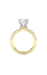Load image into Gallery viewer, 2CTW Radiant Shaped Lab Grown Diamond (F/VS) Hidden Halo Accented Ring in 14K Gold
