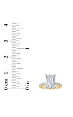 Load image into Gallery viewer, 2CTW Radiant Shaped Lab Grown Diamond (F/VS) Hidden Halo Accented Ring in 14K Gold
