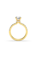 Load image into Gallery viewer, 1.5CTW Round Shaped Lab Grown Diamond (F/VS) Hidden Halo Accented Ring in 14K Gold
