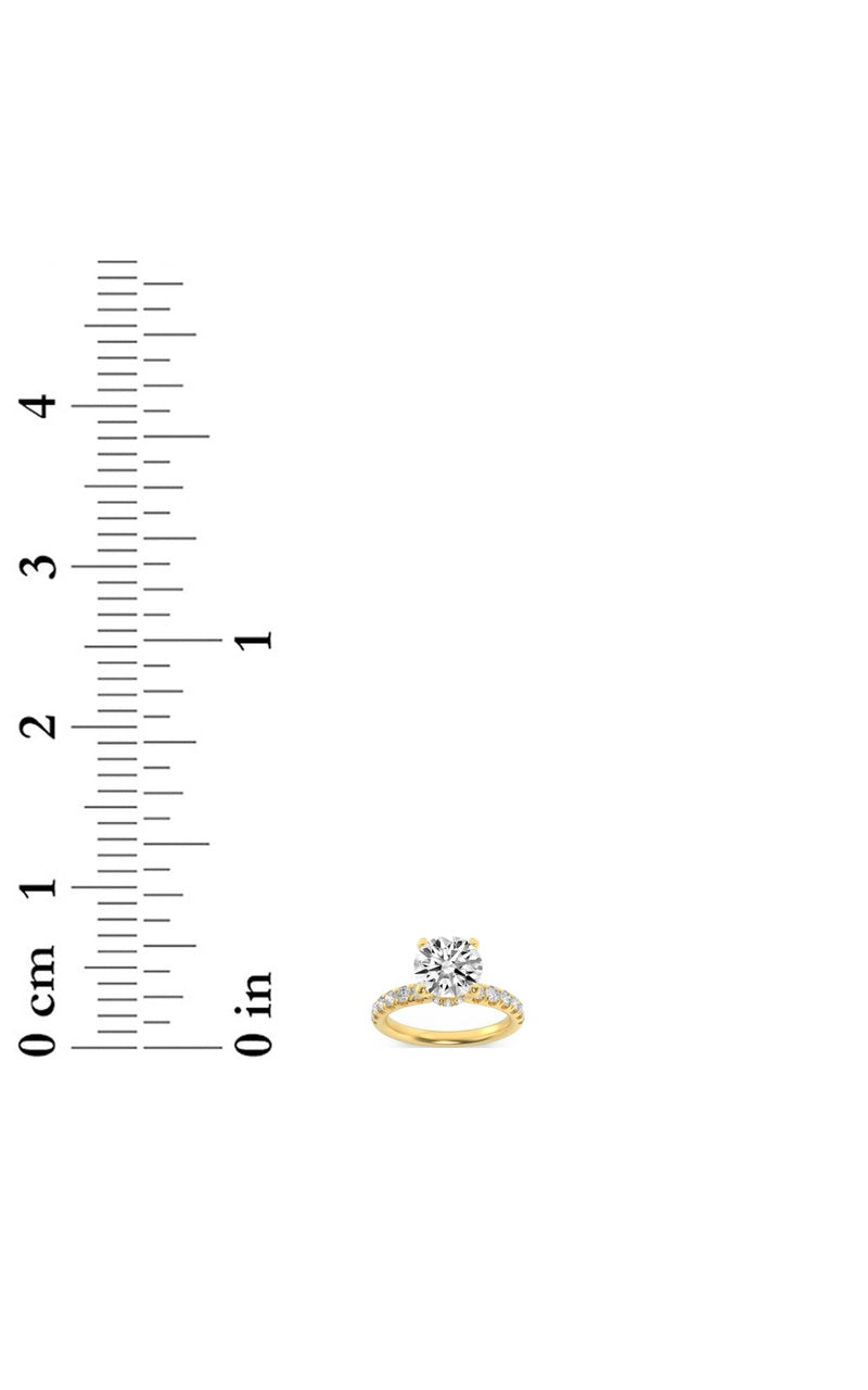 1.5CTW Round Shaped Lab Grown Diamond (F/VS) Hidden Halo Accented Ring in 14K Gold