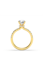 Load image into Gallery viewer, 2.5CTW Round Shaped Lab Grown Diamond (F/VS) Hidden Halo Accented Ring in 14K Gold
