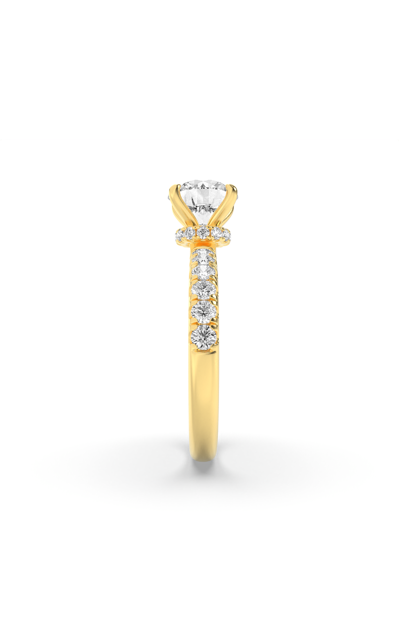 2.5CTW Round Shaped Lab Grown Diamond (F/VS) Hidden Halo Accented Ring in 14K Gold