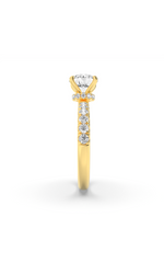 Load image into Gallery viewer, 2.5CTW Round Shaped Lab Grown Diamond (F/VS) Hidden Halo Accented Ring in 14K Gold
