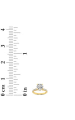 Load image into Gallery viewer, 2.5CTW Round Shaped Lab Grown Diamond (F/VS) Hidden Halo Accented Ring in 14K Gold
