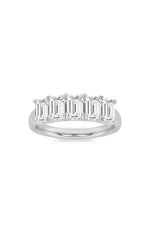 Load image into Gallery viewer, 2CTW Emerald Shaped Lab Grown Diamond (F/VS) Five Stone Band Ring in 14K Gold
