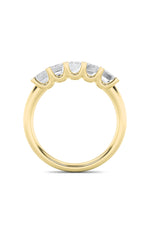 Load image into Gallery viewer, 2CTW Emerald Shaped Lab Grown Diamond (F/VS) Five Stone Band Ring in 14K Gold
