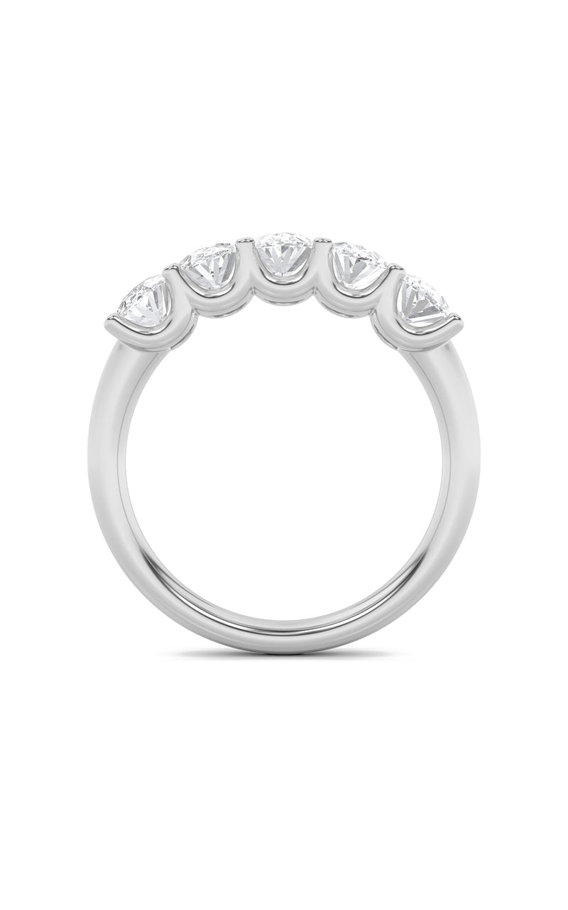 2CTW Oval Shaped Lab Grown Diamond (F/VS) Five Stone Band Ring in 14K Gold