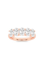 Load image into Gallery viewer, 2CTW Oval Shaped Lab Grown Diamond (F/VS) Five Stone Band Ring in 14K Gold
