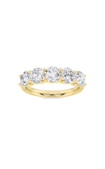 Load image into Gallery viewer, 2CTW Round Shaped Lab Grown Diamond (F/VS) Five Stone Band Ring in 14K Gold
