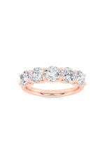 Load image into Gallery viewer, 2CTW Round Shaped Lab Grown Diamond (F/VS) Five Stone Band Ring in 14K Gold
