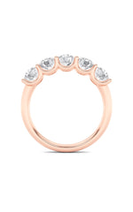 Load image into Gallery viewer, 2CTW Round Shaped Lab Grown Diamond (F/VS) Five Stone Band Ring in 14K Gold
