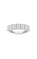 Load image into Gallery viewer, 3CTW Emerald Shaped Lab Grown Diamond (F/VS) Seven Stone Band Ring in 14K Gold
