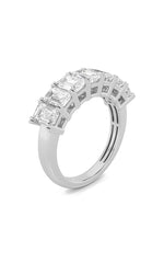 Load image into Gallery viewer, 3CTW Emerald Shaped Lab Grown Diamond (F/VS) Seven Stone Band Ring in 14K Gold
