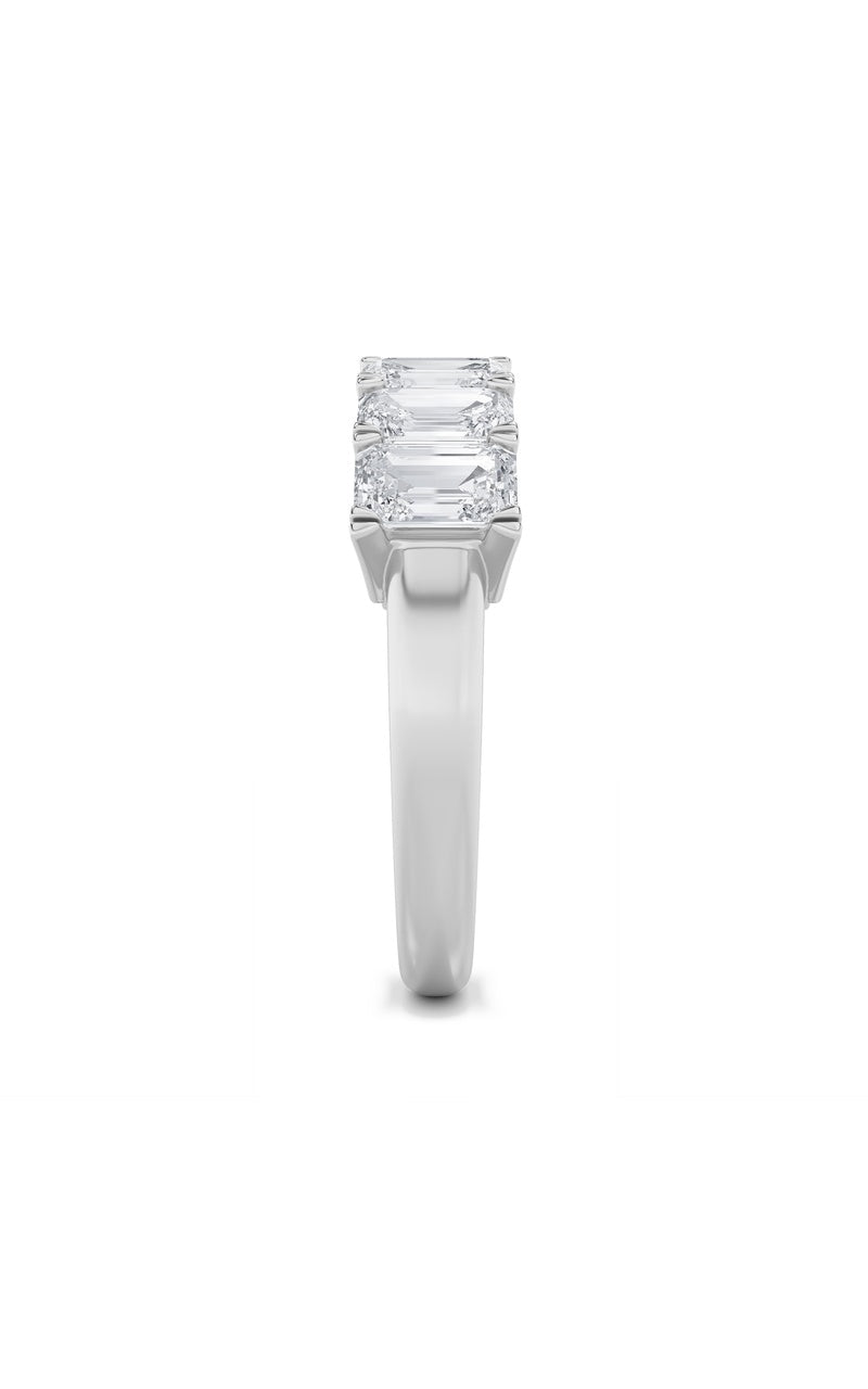 3CTW Emerald Shaped Lab Grown Diamond (F/VS) Seven Stone Band Ring in 14K Gold