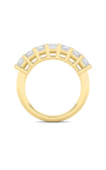 Load image into Gallery viewer, 3CTW Emerald Shaped Lab Grown Diamond (F/VS) Seven Stone Band Ring in 14K Gold

