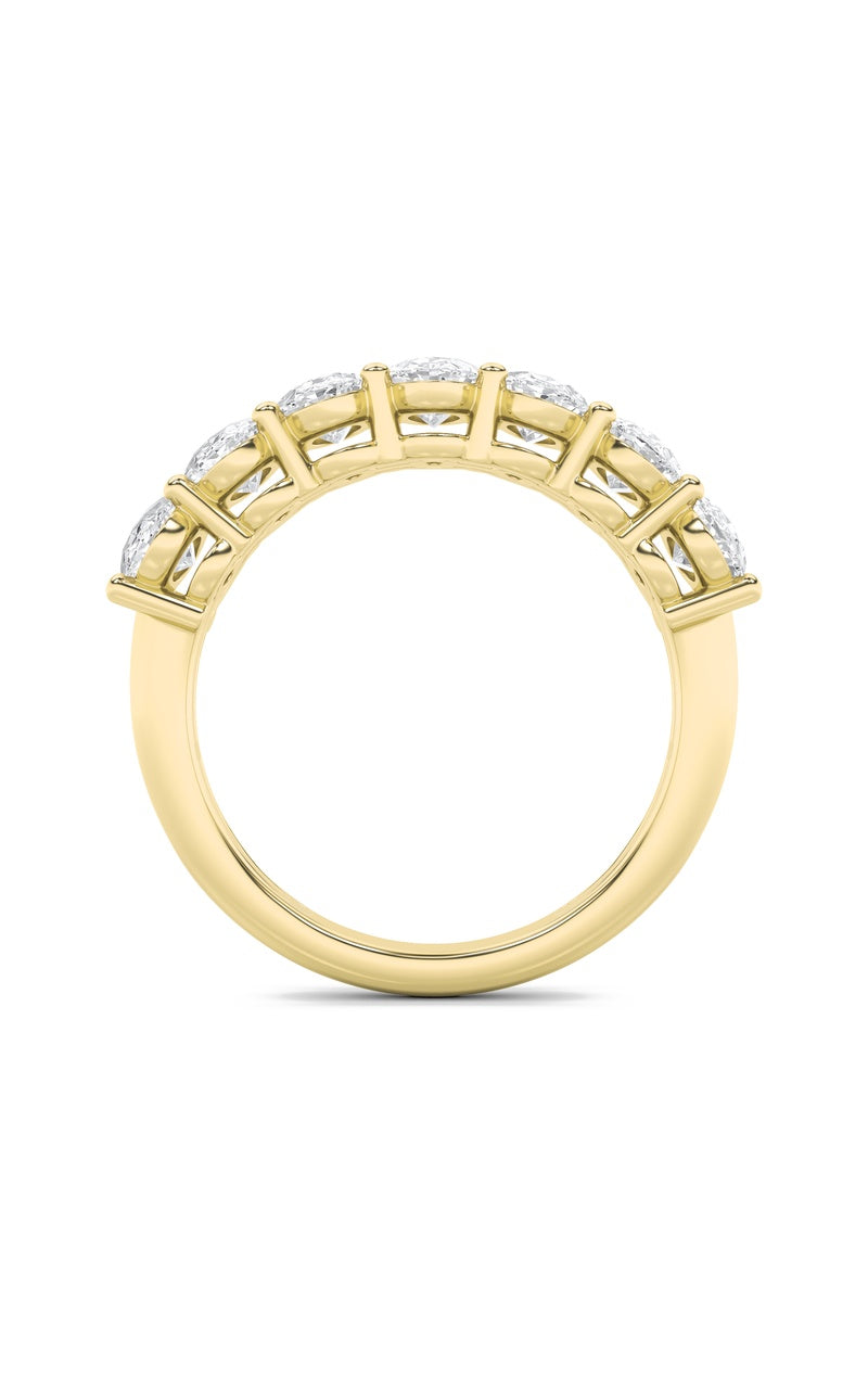 2CTW Oval Shaped Lab Grown Diamond (F/VS) Seven Stone Band Ring in 14K Gold