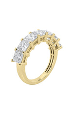 Load image into Gallery viewer, 2CTW Princess Shaped Lab Grown Diamond (F/VS) Seven Stone Band Ring in 14K Gold
