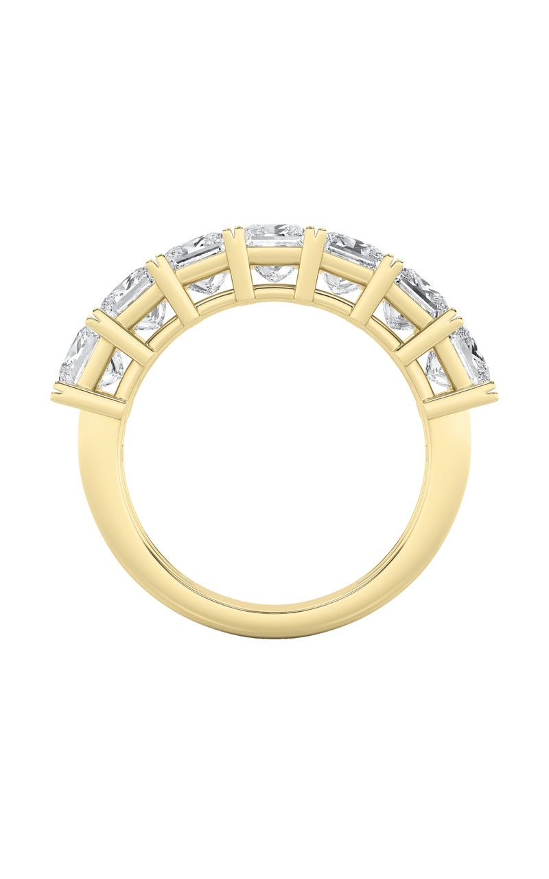 2CTW Princess Shaped Lab Grown Diamond (F/VS) Seven Stone Band Ring in 14K Gold