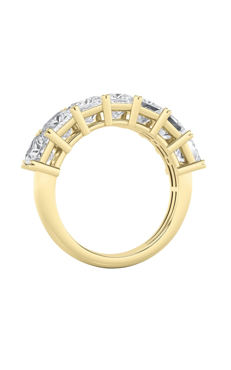 2CTW Princess Shaped Lab Grown Diamond (F/VS) Seven Stone Band Ring in 14K Gold