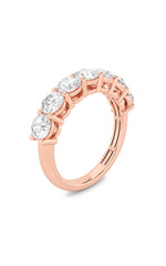 Load image into Gallery viewer, 2CTW Round Shaped Lab Grown Diamond (F/VS) Seven Stone Band Ring in 14K Gold
