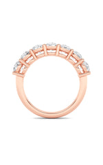 Load image into Gallery viewer, 2CTW Round Shaped Lab Grown Diamond (F/VS) Seven Stone Band Ring in 14K Gold
