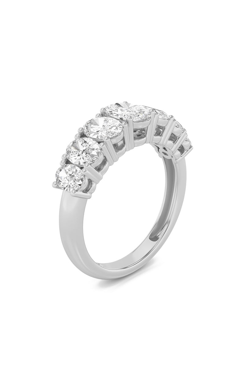 2CTW Oval Shaped Lab Grown Diamond (F/VS) Seven Stone Band Ring in 14K Gold