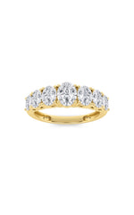 Load image into Gallery viewer, 2CTW Oval Shaped Lab Grown Diamond (F/VS) Seven Stone Band Ring in 14K Gold
