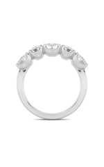 Load image into Gallery viewer, 2CTW Oval Shaped Lab Grown Diamond (F/VVS) Five Stone Band Ring in 14K Gold
