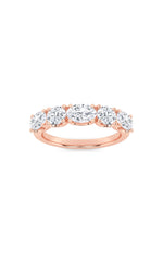 Load image into Gallery viewer, 2CTW Oval Shaped Lab Grown Diamond (F/VVS) Five Stone Band Ring in 14K Gold
