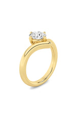 Load image into Gallery viewer, 1.5CTW Round Shaped Lab Grown Diamond (G/VS) Chevron Solitaire Engagement Ring in 14K Gold
