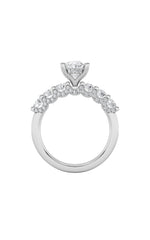 Load image into Gallery viewer, 2.5CTW Oval Shaped Lab Grown Diamond (G/VS) Accented Double Halo Set of Band and Ring in 14K Gold
