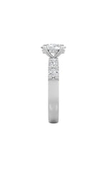 Load image into Gallery viewer, 2.5CTW Oval Shaped Lab Grown Diamond (G/VS) Accented Double Halo Set of Band and Ring in 14K Gold
