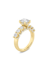 Load image into Gallery viewer, 2.5CTW Round Shaped Lab Grown Diamond (F/VS) Accented Double Halo Set of Band and  Ring in 14K Gold
