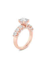 Load image into Gallery viewer, 2.5CTW Round Shaped Lab Grown Diamond (F/VS) Accented Double Halo Set of Band and  Ring in 14K Gold
