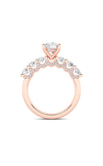 Load image into Gallery viewer, 2.5CTW Round Shaped Lab Grown Diamond (F/VS) Accented Double Halo Set of Band and  Ring in 14K Gold

