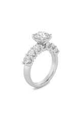 Load image into Gallery viewer, 5CTW Round Shaped Lab Grown Diamond (F/VS) Accented Double Halo Set of Band and  Ring in 14K Gold
