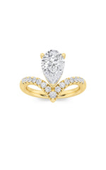 Load image into Gallery viewer, 2CTW Pear Shaped Lab Grown Diamond (F/VS) Accented Solitaire Fancy Engagement Ring in 14K Gold
