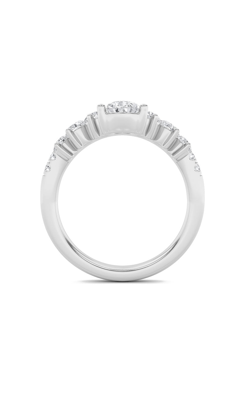 1.5CTW Pear Shaped Lab Grown Diamond (F/VS) Fancy Contour Ring in 14K Gold