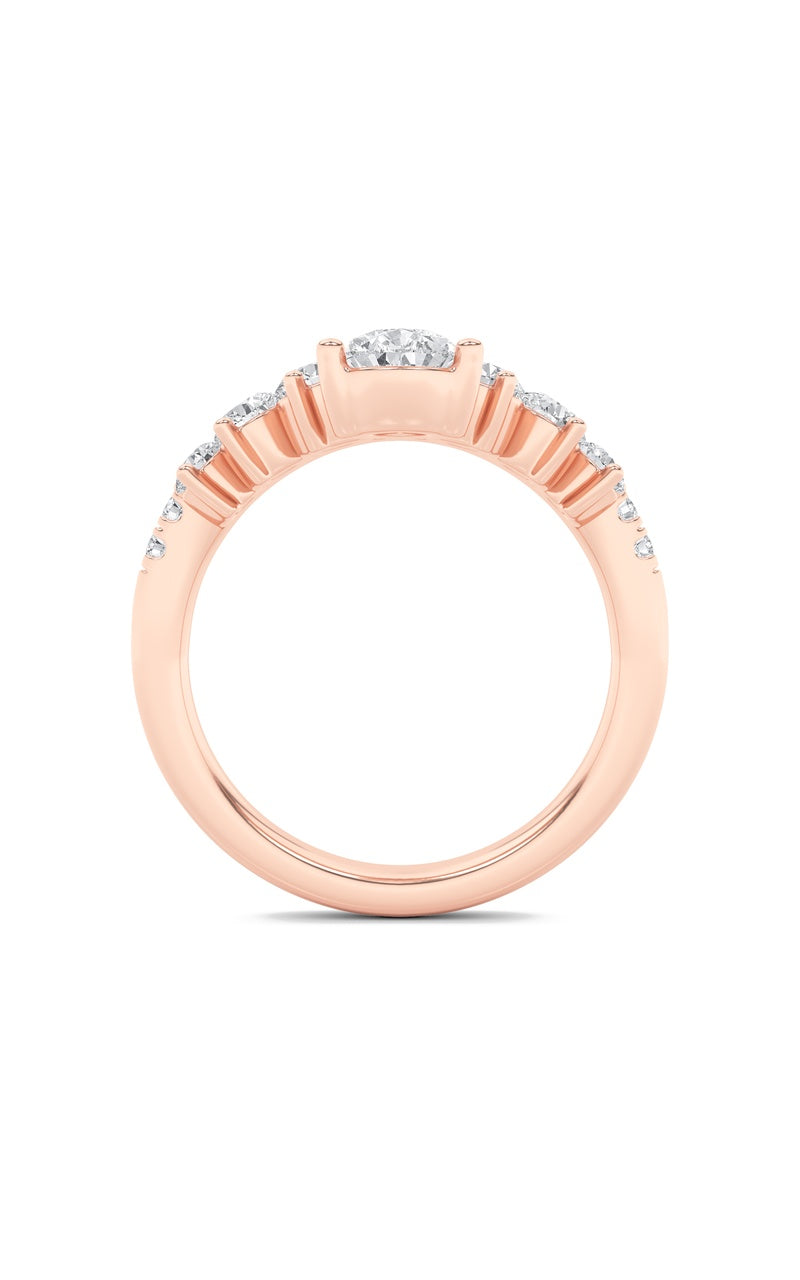 1.5CTW Pear Shaped Lab Grown Diamond (F/VS) Fancy Contour Ring in 14K Gold