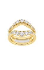 Load image into Gallery viewer, 1CTW Round Shaped Lab Grown Diamond (F/VS) Insert Jacket Ring in 14K Gold
