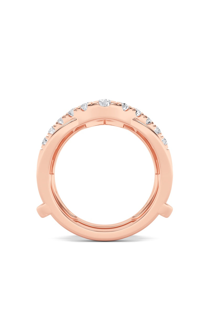 1CTW Round Shaped Lab Grown Diamond (F/VS) Insert Jacket Ring in 14K Gold