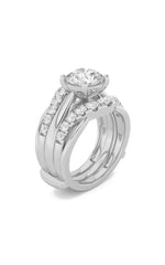 Load image into Gallery viewer, 3CTW Round Shaped Lab Grown Diamond (F/VS) Insert Jacket Ring in 14K Gold

