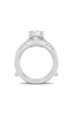 Load image into Gallery viewer, 3CTW Round Shaped Lab Grown Diamond (F/VS) Insert Jacket Ring in 14K Gold
