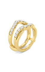 Load image into Gallery viewer, 3CTW Round Shaped Lab Grown Diamond (F/VS) Insert Jacket Ring in 14K Gold

